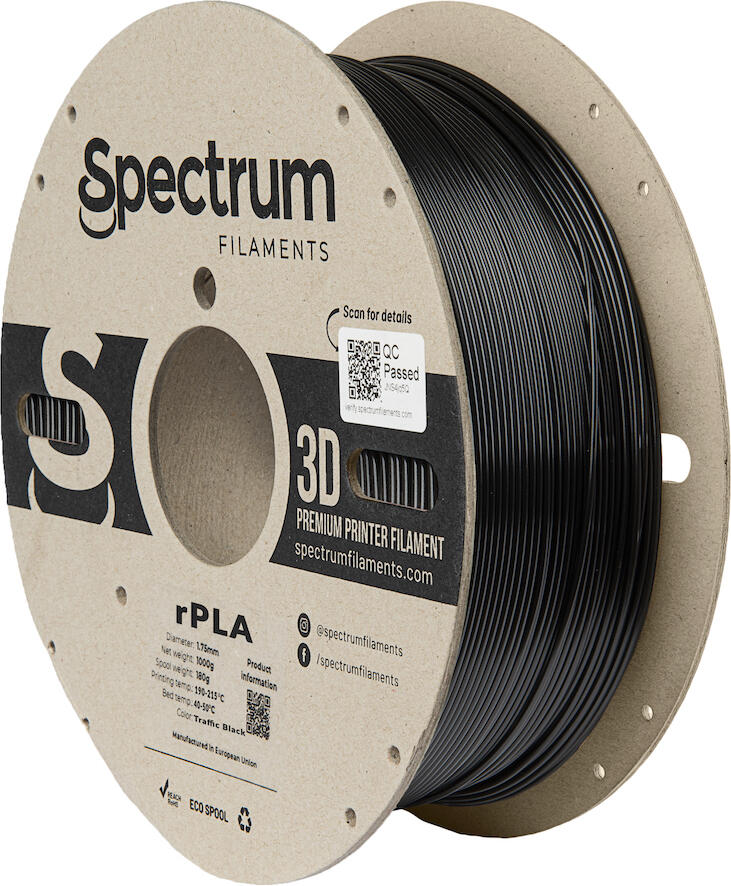 Filament Spectrum r-PLA 1.75mm TRAFFIC BLACK 1kg
