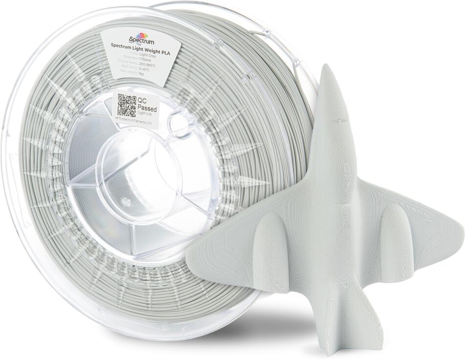 Filament Spectrum Light Weight PLA 1.75mm LIGHT GREY 1kg