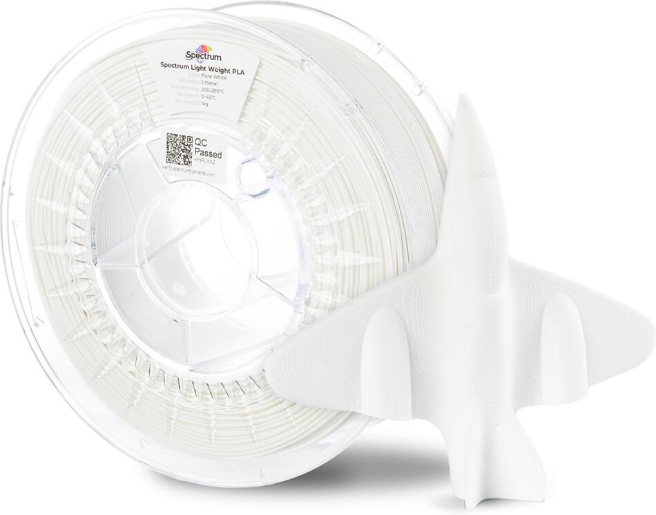 Filament Spectrum Light Weight PLA 1.75mm PURE WHITE 1kg