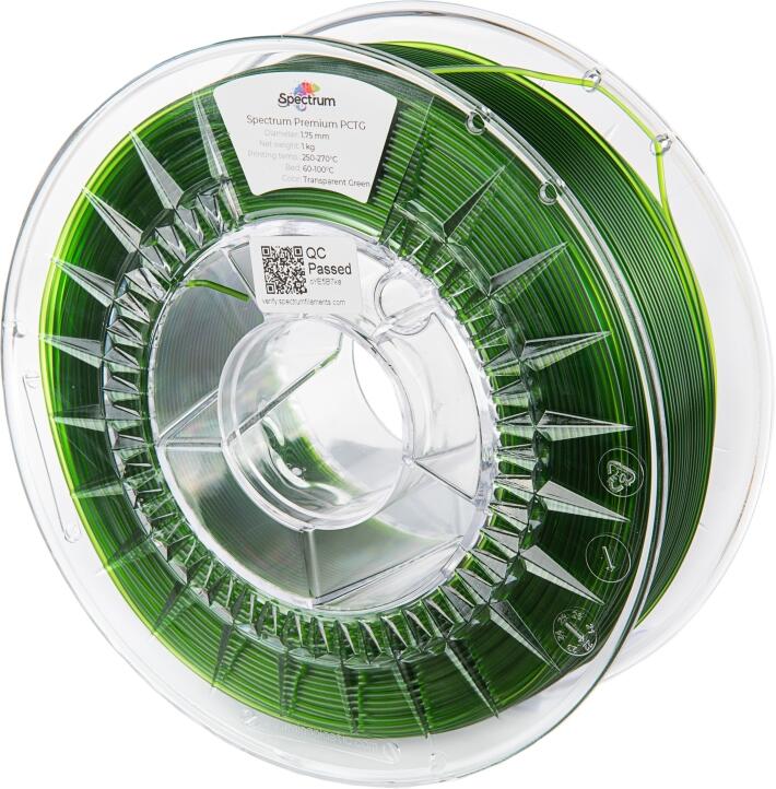 Filament Spectrum PCTG Premium 1.75mm TRANSPARENT GREEN 1kg