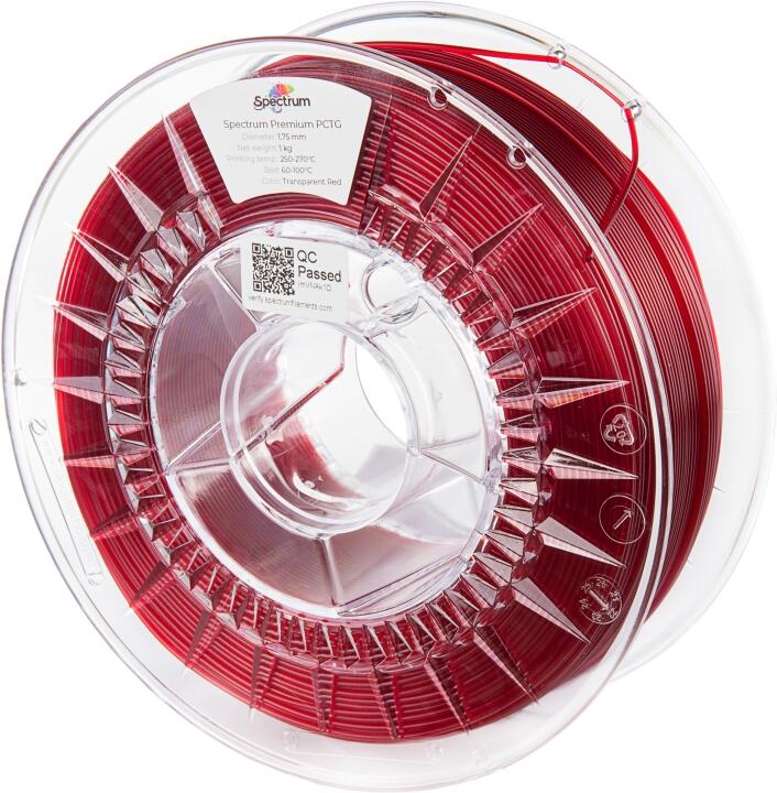 Filament Spectrum PCTG Premium 1.75mm TRANSPARENT RED 1kg