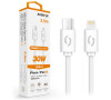 Datový kabel ALIGATOR POWER 30W, USB-C/Lightning 3A, 2,5m bílý
