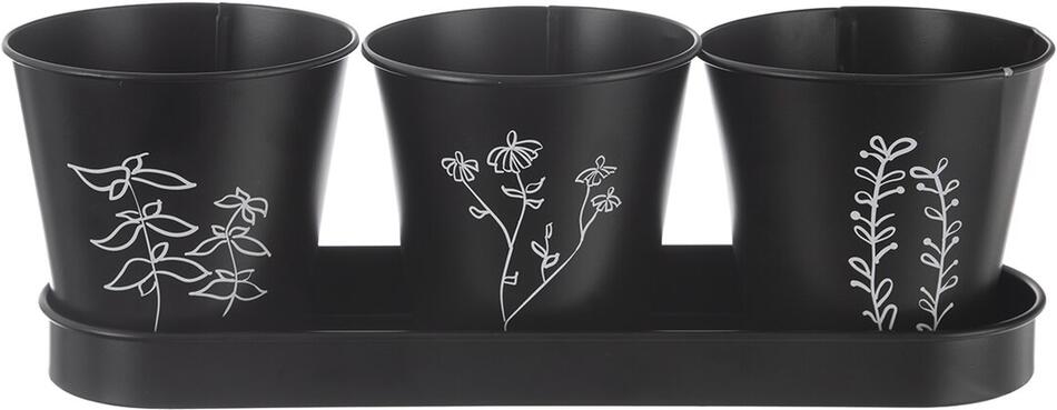 Květináč bylinky Orion BLACK 11cm, 3 ks
