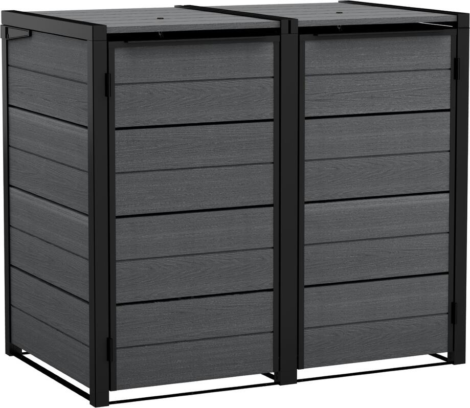 Zahradní box Keter Hide Away na popelnice 2 x 240 l šedý