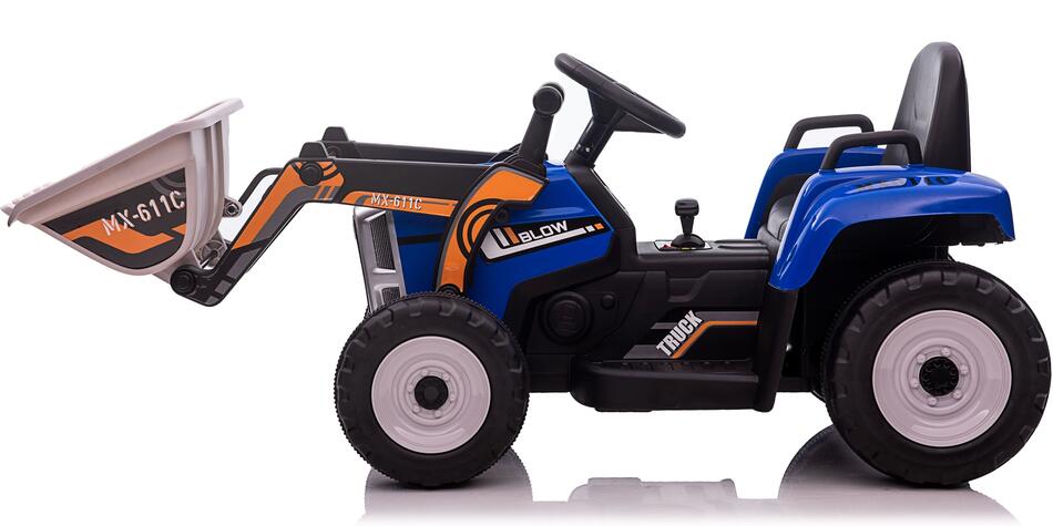 Dětský elektrický traktor Eljet s nakládací lžící modrá, Li-Ion