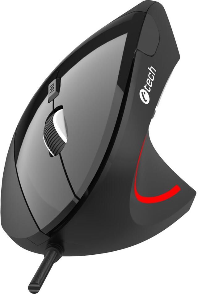 Myš C-TECH VEM-09C, vertikální, 6 tlačítek, 1,5m, USB