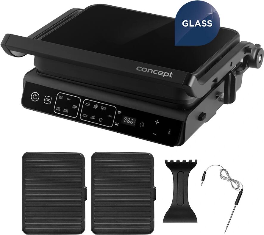 Concept Kontaktní gril s teplotní sondou Glass GE3600