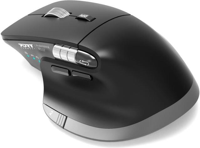 PORT CONNECT Ultimate COLLECTION, bezdrátová dobíjecí myš, Bluetooth, FreeWheel, 4000 DPI, černá (910203)