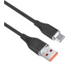 USB-C kabel Solight, USB 2.0 A konektor - USB-C 3.1 konektor, silikon, 0,5m, černý