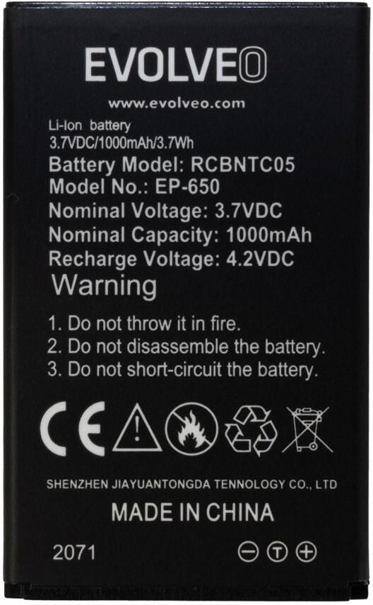 EVOLVEO originální baterie 1000 mAh pro EasyPhone XG (EP-650-BAT)