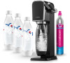 SET Vrobnk sody SodaStream Art Black + Lhev SodaStream FUSE 3 x 1l pepsi love, bl