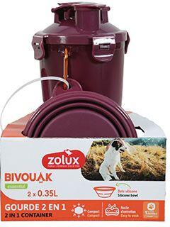 Lahev 2v1+ 2 misky BIVOUAK 2x350ml červená Zolux