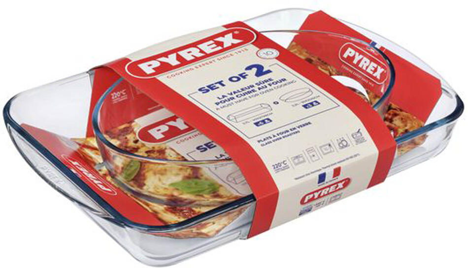 Sada skleněných pekáčů Pyrex 2ks 2200ml a 3700ml