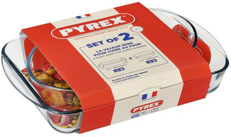 Sada skleněných pekáčů Pyrex 2ks 2200ml a 2700ml