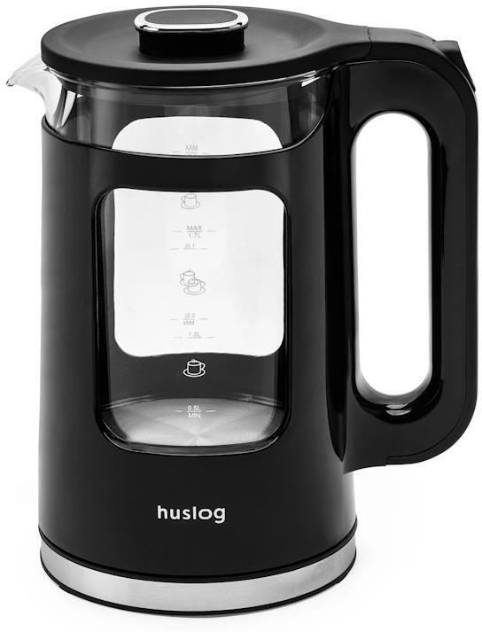 Rychlovarná konvice Huslog 1,7l sklo/plast černá