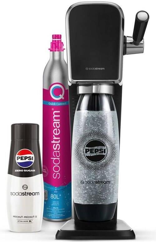 SET Výrobník sody SodaStream Art Black + Sirup Sodastream Pepsi MAX 440 ml
