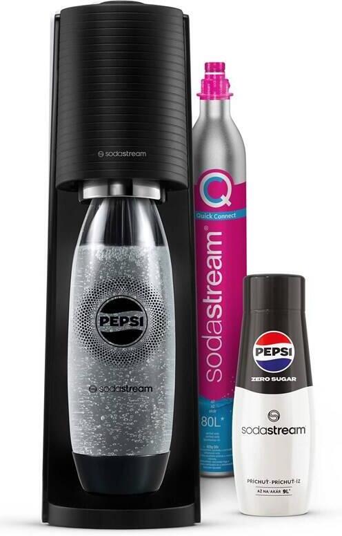 SET Výrobník sody SodaStream Terra Black + Sirup Sodastream Pepsi MAX 440 ml