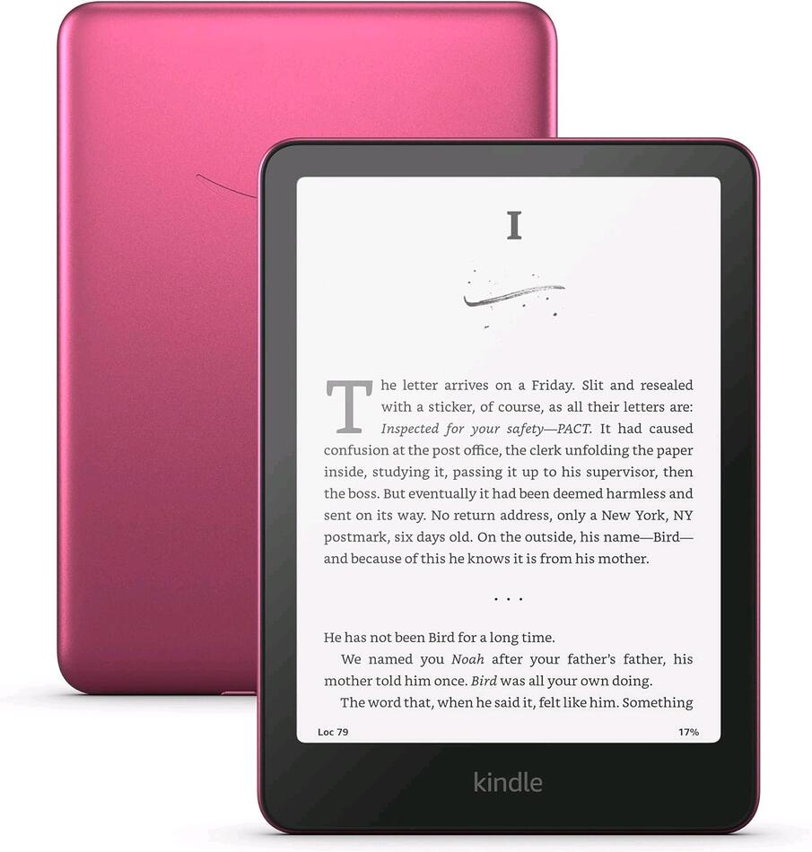 E-book AMAZON Kindle Paperwhite Signature Edition 2024 (32 GB), raspberry, BEZ REKLAM
