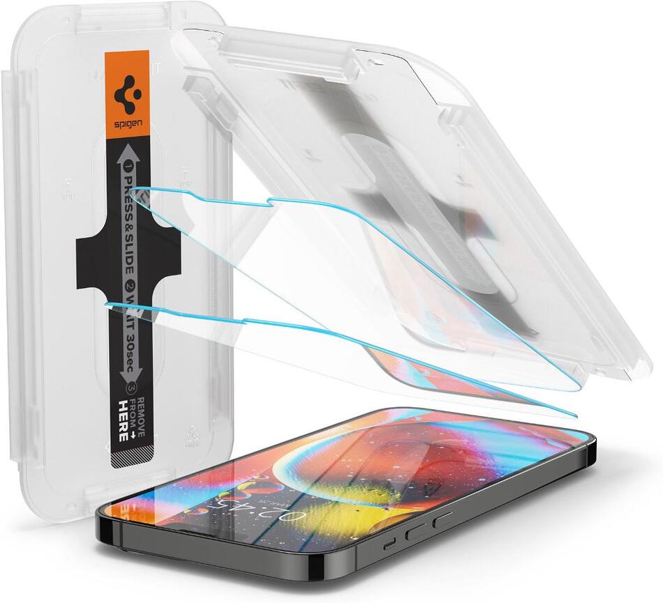 Ochranné sklo Spigen Glass tR EZFit 2pc iP14/13Pro/ 16e
