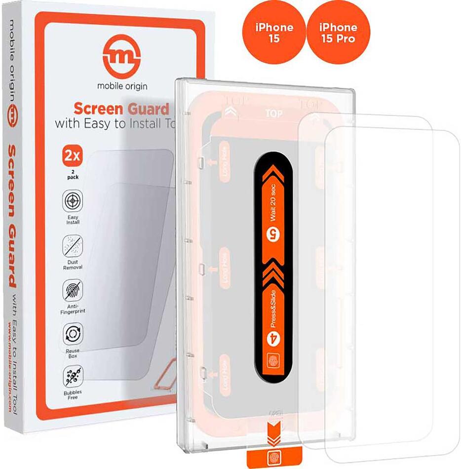 Ochranné sklo MOBILE ORIGIN Screen Guard iPhone 15Pro/15 2