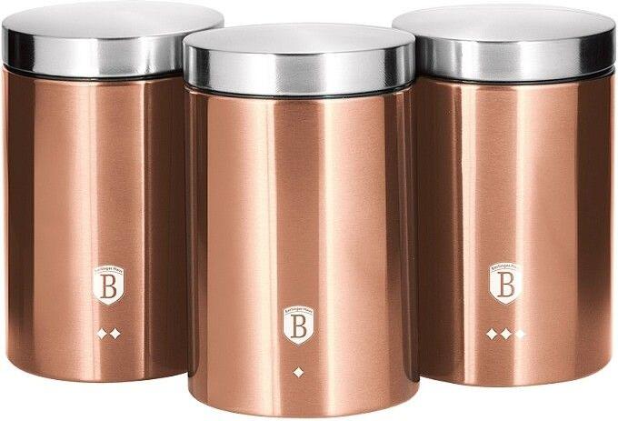 BERLINGERHAUS Dóza na potraviny sada 3 ks Rosegold Metallic Line BH-6720