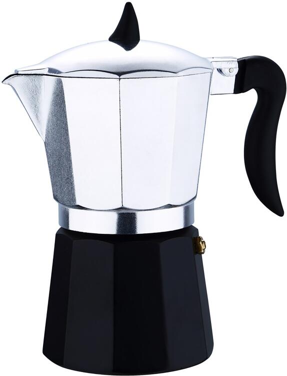 RENBERG Konvice na espresso 6 šálků černá/stříbrná RB-3201