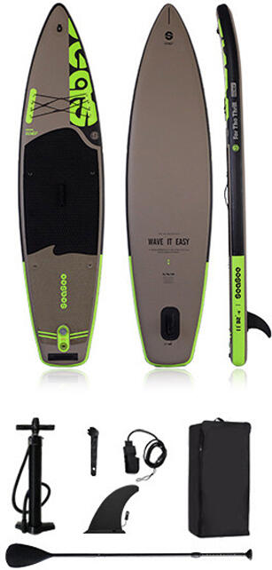 Paddleboard 335x86x15 cm s příslušenstvím šedočerný