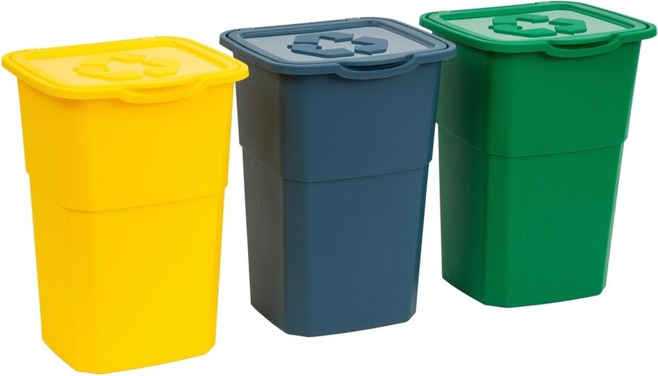 DEA HOME Set 3 odpadkových košů na tříděný odpad 3x 50 L