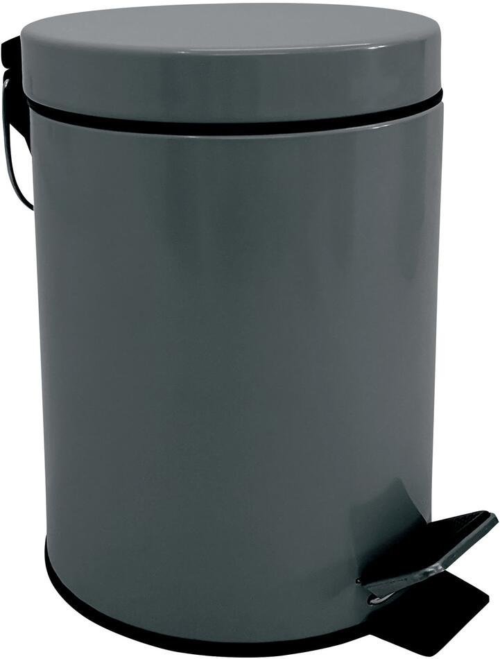 MSV pedálový odpadkový koš UNIS, tmavě šedá, ocel, 3 L