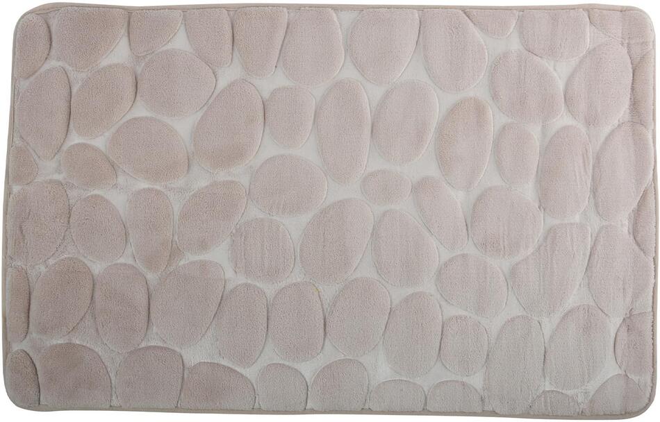 MSV koupelnová předložka PEBBLES, béžová, PU pěna, protiskluzová, 40 x 60 cm