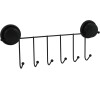 MSV věšák s přísavkou s 6 háčky MEGA VENTOUSES, černý, ocel, plast, 38 cm