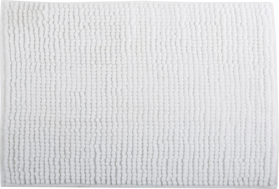MSV koupelnová předložka CHENILLE, bílá mikrovlákno, protiskluzová, 50 x 80 cm