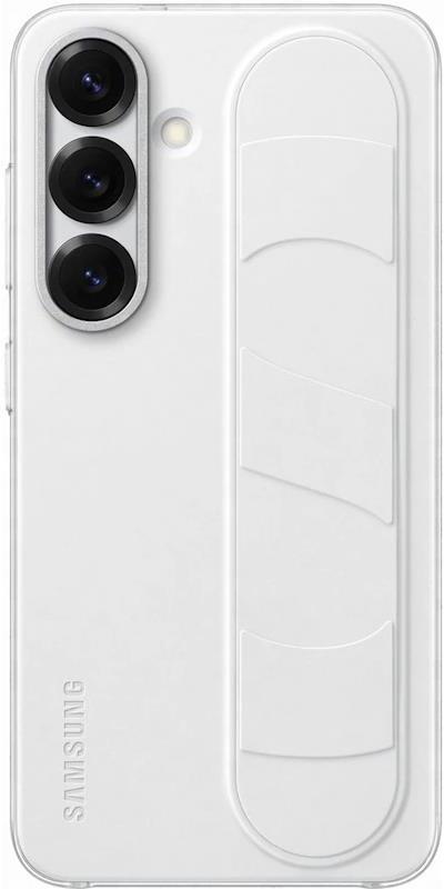 Kryt na mobil Samsung Standing Grip Case Galaxy S25 fehér