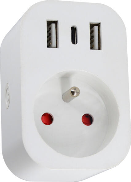 Immax NEO Smart vnitřní zásuvka s kolíkem, typ E, 2xUSB, 1xUSB C , Zigbee