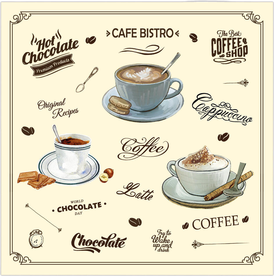 PROCOS papírové ubrousky 33x33cm 3vrstvé café bistro