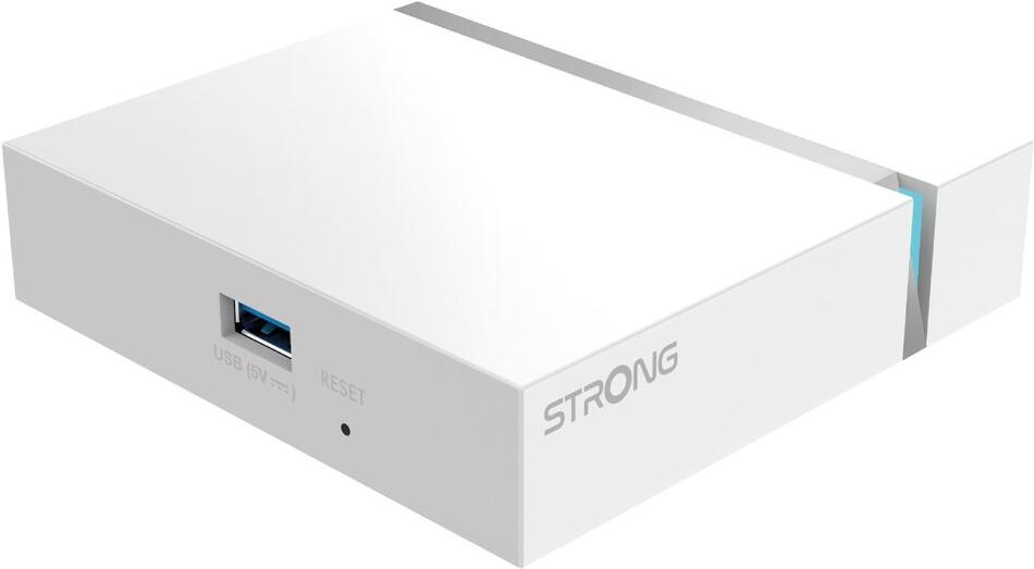 STRONG android box LEAP-S3+V2/ 4K UHD/ H.265/HEVC/ NETFLIX/ O2 TV/ HBO Max/ HDMI/ USB/ LAN/ Wi-Fi/ Android TV 11/ bílý