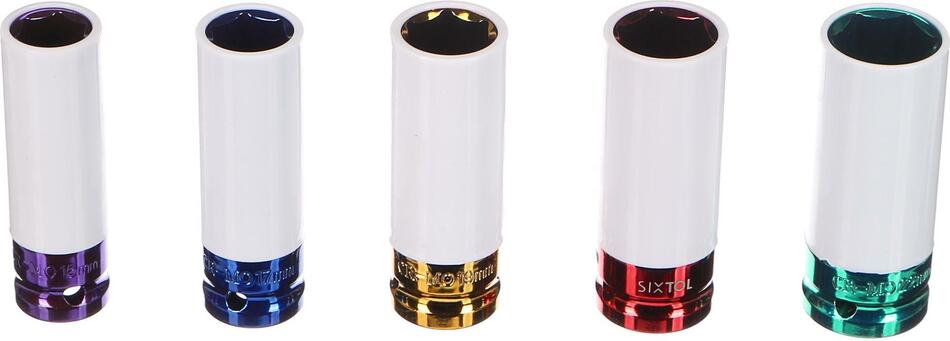 Rázové hlavice MECHANIC IMPACT 3, 1/2", 5ks SIXTOL