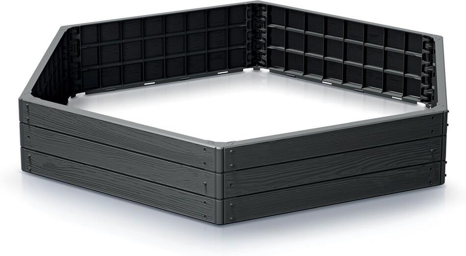 Vyvýšený záhon Prosperplast BASE WOODY antracit 148 cm
