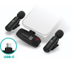 CONNECT IT Wireless Lavalier mikrofon USB-C konektor (2 ks + receiver) set ČERNÝ (CMI-1011-BK)
