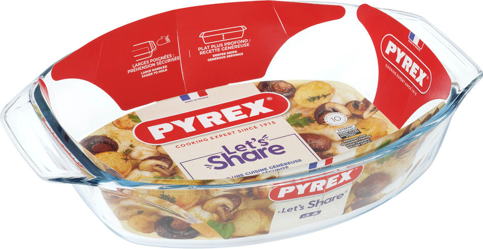 Skleněný pekáč s uchy Pyrex 35x24cm/3l., borosilikát
