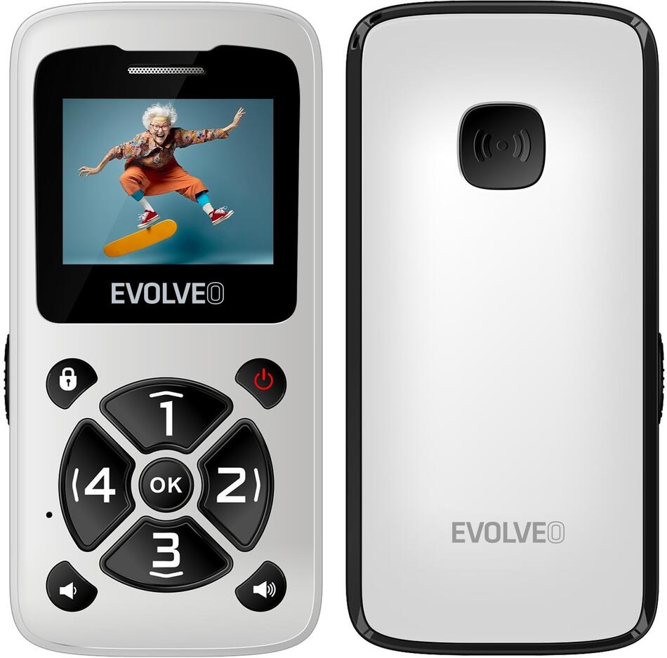 EVOLVEO EasyPhone ID, mobilní telefon pro seniory, bílá (EP-400-IDW)