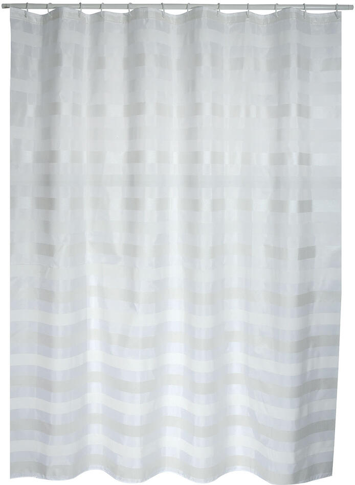 MSV sprchový závěs AMALFI, bílý, 180 x 200 cm, polyester, s kroužky