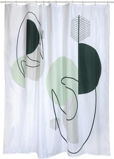 MSV sprchový závěs MINIMALIST, motiv abstraktní, bílý, 180 x 200 cm, polyester