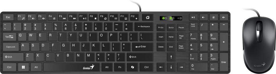 GENIUS Slimstar C126/ Drátový set/ Copilot/ USB/ černá/ CZ+SK layout (31330007413)