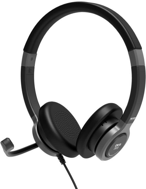 PORT CONNECT ON'R 300 Stereo headset ACTIVE OFFICE s mikrofonem USB-A/USB-C, černá (912001)
