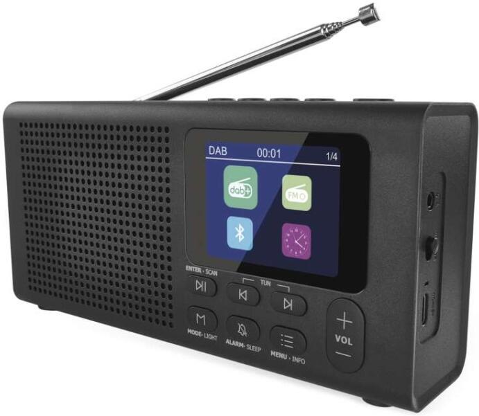 Emos přenosné rádio s Bluetooth, DAB / DAB+ / FM, černé (E0090)