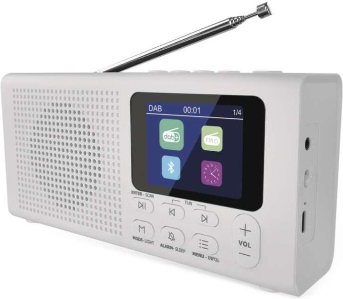 Radiopřijímač Emos E0091, s Bluetooth, bílé