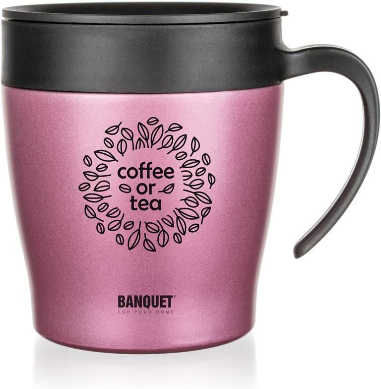 Termohrnek BANQUET TAZZA 330 ml, růžový