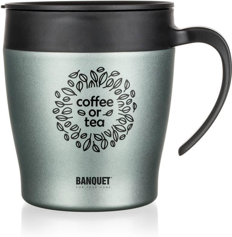 Termohrnek BANQUET TAZZA 330 ml, zelenošedý