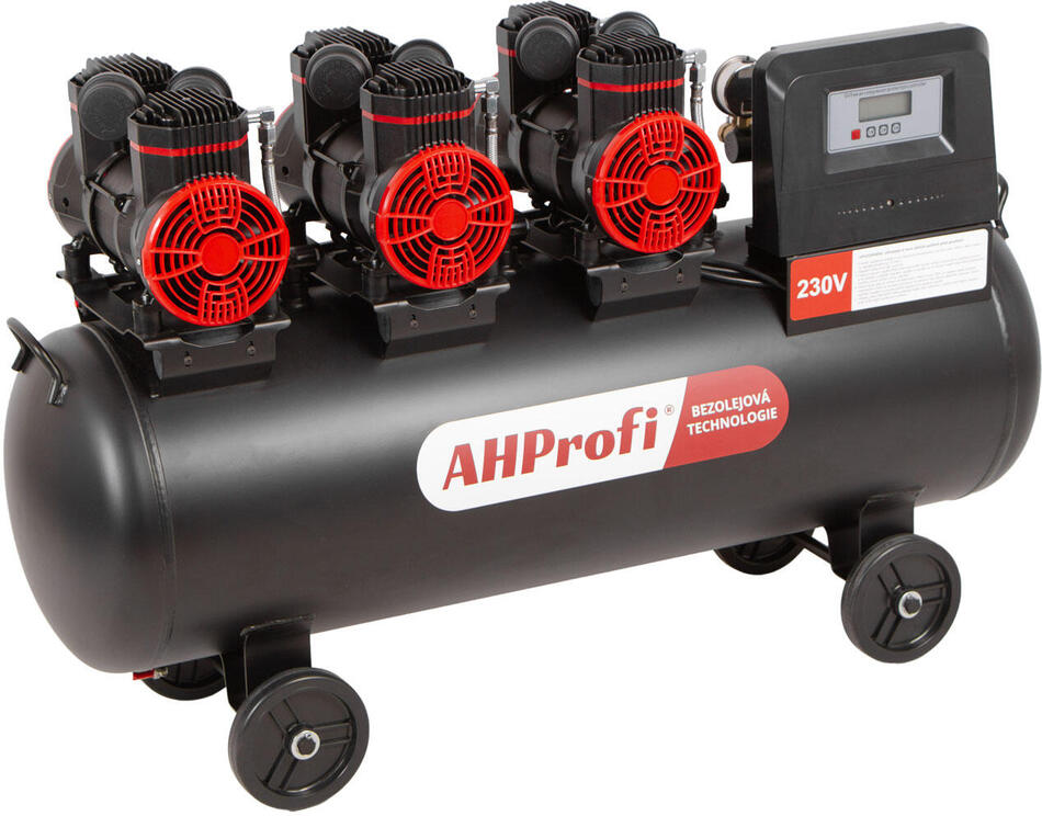 Bezolejový kompresor 100L, 3x1450W, 6 pístů - AH0100 AHProfi